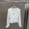 Blusa Elegante de Palacio para Mujer Otoño 2026, Corte Holgado con Volantes, Favorecedora y Chic para un Look Maduro y Sofisticado