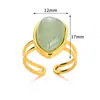 Anillo de piedra natural irregular Europa y Estados Unidos acero inoxidable chapado anti-decoloración oro de 18 quilates anillo de apertura femenino de alta calidad generación