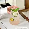 Copo Criativo de Vidro de Alto Valor com Boca Larga Estilo Chinês Copo para Chá de Frutas Copo de Café Copo Leve para Coquetel Copo para Cold Brew
