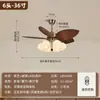 2026 Novo Estilo Vintage Francês Sala de Estar Jantar Ventilador Silencioso Luz Inversor Ventilador Elétrico Retro Americano Lâmina Reta Luz