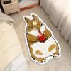 Alfombra de Cachemira Imitación de Gato Lindo de Dibujos Animados Manta Especial con Forma para Dormitorio al Lado de la Cama Sala de Estar Felpa Refrigerante Antideslizante para Niños Felpudo