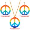 Accesorios de Disfraz Hippie de los años 60 Diadema de Girasol Gafas Redondas y Collar de Cincel de Paz Aretes traje