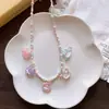 Nuevo Collar con Colgante de Cuentas Lindo de Dibujos Animados para Niños Accesorios de Princesa para Niñas de Verano Joyería de Cadena de Perlas para Niñas Pequeñas