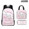 Sanrio Big-eared Dog Cinnamon Dog Cinnamoroll Mochila Escolar Mochila Infantil Bolsa de Lancheira Estojo de Lápis Conjunto de Três Peças
