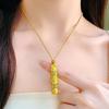 Colgante Mismo Tong Tong Filamento Taladro Ocho Tesoros Portátil Buda Dorado Colgante de Collar para Hombres y Mujeres Pareja Joyería Benmingfo