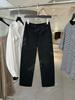 26 Pantalones Casuales de Algodón Compacto Siro-Spun de Fibra Larga Transpirables de Bolsillo Doble Corte Relajado Estilo Abuela