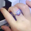 Anillo de moissanita Escape Princess de 1 quilate al por mayor anillo de diamante color D VVS1 anillo de matrimonio de compromiso puede ser una generación de cabello