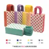 Bolsa de compras de papel Kraft con puntos multicolores, bolsa creativa de papel Kraft, bolsa de regalo de papel Kraft blanco, bolsa para ropa