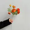 Flor de Loto Pequeña Artificial, Peonía, Camelia de Terciopelo de 7 Cabezas, Flores Falsas Accesorios de Boda, Decoración del Hogar Flor de Loto Artificial