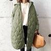 En Stock 4 Colores Popular Transfronteriza Chaqueta de Algodón para Mujer Otoño e Invierno 2026 Nuevo Patrón de Diamantes Abrigo de Algodón con Capucha Top para Mujer