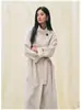 [Shengdu] 26 Otoño Nuevo Diseño Simple de Cuello Alto Rompevientos Largo Casual Estilo Oficina Abrigo Largo