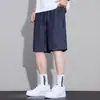 Shorts Jeans de Seda de Gelo Colorido Original Novo de Verão 2026 para Homens, Corte Reto Solto Tendência Casual Comprimento do Joelho