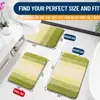 Juego de alfombrillas de baño de cachemir sintético a rayas degradadas, que incluye una alfombrilla de baño, una alfombrilla para el suelo del baño y una alfombrilla de entrada, todas ellas absorbentes, antideslizantes, resistentes a las manchas y fáciles de limpiar