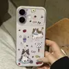 Funda de teléfono de gatito graffiti adecuada para Apple 17 iPhone 16 Pro Max, funda suave de TPU con ventana de visualización grande