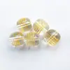 Cuentas de Oración de Cinco Sutras de Vidrio Blanco Electrochapadas con Pan de Oro, Cuentas Sueltas Redondas de Cinco Sutras de Vidrio, Accesorios de Cuentas Estilo Vintage, Venta al por Mayor del Mar de China Oriental