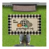 Felpudo de Cristal Terciopelo para Suelo de Halloween Transfronterizo Felpudo Decorativo de Murciélago Calabaza Entrada Entrada Felpudo de Entrada de Payaso Aterrador