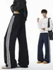 Colección Otoño 2026: Pantalones Largos de Mezcla de Algodón con Tres Rayas, Sin Sombra para Pared, Tallas M-5XL, HK261033-Especial P32