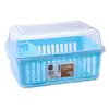 Caja organizadora de vajilla para biberones de bebé con drenaje y tapa, caja organizadora a prueba de polvo para cuenco y palillos de bebé, herramientas para alimentos complementarios, tamaño grande