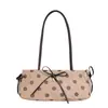 Bolso de axila con lazo de lunares estilo coreano para mujer, nuevo bolso baguette retro de gamuza 2026, bolso de mano y bolso de hombro de otoño