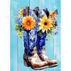 Amazon caliente nuevo pintura de diamante 5D botas de mezclilla western flor diamante redondo completo diamante completo diy pintura decorativa fabricantes al por mayor