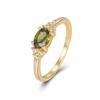 Anillo de circonita de cuatro garras con diamante ovalado de venta caliente transfronterizo, nuevo anillo de temperamento simple de olivino transfronterizo de AliExpress