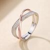 Transfronterizo Nuevo wish Suministro de Comercio Electrónico Transfronterizo Joyería Europea y Americana Anillo de Moda Simple en Forma de X Cruz Diamante Doble Color