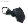 Vestido sin corbata Etiqueta negra Camisa de negocios coreana para hombre Versión estrecha de 7 cm Trabajo Corbata con cremallera Seguridad