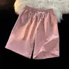 Shorts Esportivo de Seda Gelada Finos de Secagem Rápida para Homens no Verão, Perna Reta Solta, Cor Sólida, Respirável, Versátil, Bermuda Casual