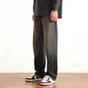 Jeans Sueltos de Pierna Recta para Hombre de Primavera y Otoño 2025 Nuevo Retro Americano de Pierna Ancha Casual Pantalones Largos Pantalones de Trabajo