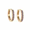 Pendientes Clásicos de Diamante de Color Más Vendidos en Amazon Transfronterizos Europeos y Americanos, Pendientes y Accesorios Elegantes de Alta Gama