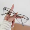 Óculos Fashion Coloridos Anti-Luz Azul Armação de PC Fashionável para Mulheres Óculos Ovais Planos Distintivos Armação de Óculos Transfronteiriça
