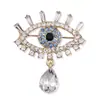 Moda Coreana Óculos de Cristal Gota d'Água Broche de Liga de Diamante Alfinete de Lapela Acessórios para Roupas Masculinas e Femininas Olhos