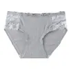 Ropa Interior Femenina de Algodón Puro Estilo Deseo Puro Mariposa Doble con Ribete de Encaje, Cintura Media Algodón 100% Acanalado con Refuerzo Antibacteriano, Venta al por Mayor