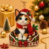 Llavero de Pintura de Diamantes DIY Navideño, Colgante de Animales Lindos con Arte de Diamantes, Decoración Hecha a Mano con Pedrería, Regalo Navideño Transfronterizo
