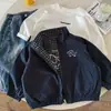 Chaqueta Infantil de Doble Cara 2026 Primavera y Otoño Nuevo Estilo Niños y Niñas Cuadros Elegante Abrigo de Cachorro Moda para Bebé