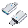 Leitor de Cartão para Celular com Conector Tipo-C para USB 3.0 com Luz, Acessórios Adaptadores de Carregamento para Carro Atacado