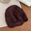 Sombrero de lana tejido a crochet estilo japonés con diseño calado para mujer, gorro cálido de invierno para proteger las orejas, sombrero tipo cubo para circunferencia de cabeza grande