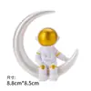 Decoração de Bolo de Astronauta Estatueta Estilo Vitória Estilo Desejo Cena de Aventura Espacial Decoração de Mesa de Sobremesa de Aniversário