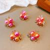 Festival de Primavera Corona Roja Peinado Perla Frijol Guisante Pinza Pasador Botón de Cabello Niños Niña Bebé Niña Pasador Accesorios para el Cabello Tocado