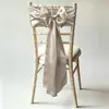 Tela para respaldo de silla de satén de imitación al por mayor de fábrica, cinta de satén específica para hotel, lazo de banderola floral para respaldo de silla de banquete de bodas