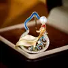 Broche Estilo Chino Retro Pez Koi Calabaza Perla de Agua Dulce Broche de Ropa de Han Cheongsam Accesorios para Traje Pin