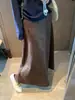 Saia Midi Moqie Elegante de Corte Solto com Estampa de Leopardo da Moda, Cintura Alta, Modeladora, Franzido Leve, Cauda de Peixe MQ2003