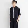 Conjunto de Camisa de Manga Curta e Calça Longa Estilo Old Money 2026 para Homens Versátil Fashionável Design Simples para Saída Diária