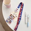 Porta-cartão de estudante com desenho do Shin-chan em giz de cera graffiti com cordão longo, porta-cartão anti-perda para cartão Yangchengtong e cartão Octopus