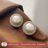 Pendientes de plata con baño de oro real, aguja cuadrada, borla de perla y circonita, pendientes de lujo ligero de alta gama, fabricante de pendientes vintage