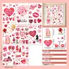 Día de San Valentín Búho Cupido Corazón Atmósfera Pareja Decoración Pegatinas Electrostáticas para Puertas y Ventanas de Vidrio