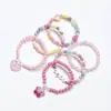 6 Colgantes de Flor de Perlas Acrílicas Hechos a Mano Joyería Infantil Pulseras Pulseras Coloridas Set Corazón Nube