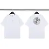 Camiseta Casual Solta de Manga Curta com Estampa de Bússola Cross-Border Stone 26 Verão Novo para Homens e Mulheres