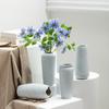 Jarrón hidropónico de flores secas decorativo de cerámica simple retro Shumen para sala de estar, mueble de TV, mesa de comedor, adornos florales, sentido avanzado