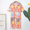 Cardigan Camisola de Algodão e Seda para Mulheres, Vestido Longo de Verão de Algodão e Seda com Manga Curta, Vestido Plus-Size para Maternidade, Camisola de Viscose com Efeito de Resfriamento Aprimorado